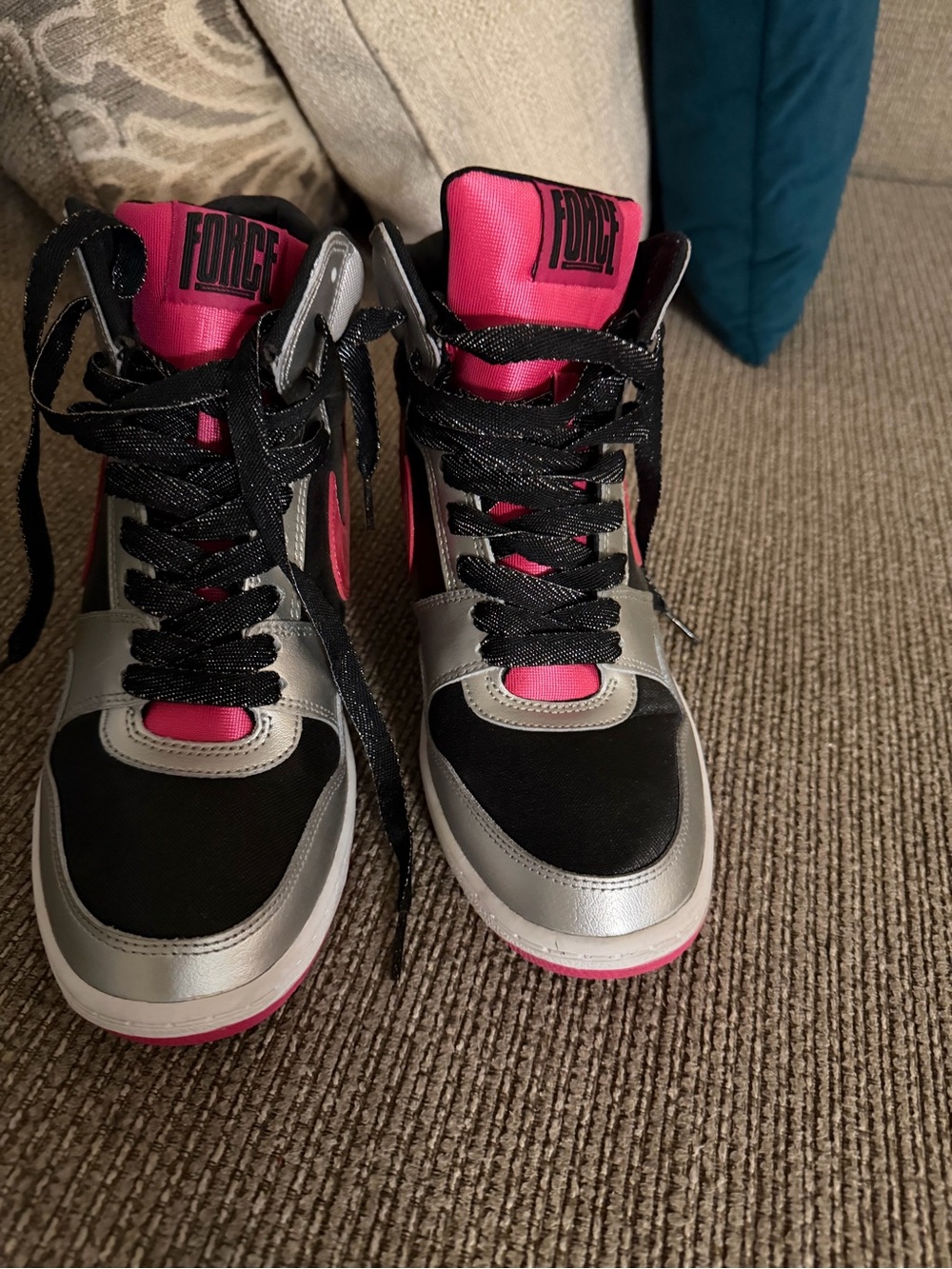 Nike Force Sky High - Black, Pink & Silver - Picture 3 of 8